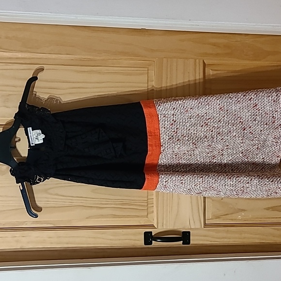 Milly Vintage tweed and lace high neck halter dress sz 12 - Picture 2 of 9